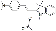 2-[2-[4-(dimethylamino)phenyl]vinyl]-1,3,3-trimethyl-3H-indolium acetate Struktur