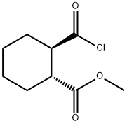 Cyclohexanecarboxylic acid, 2-(chlorocarbonyl)-, methyl ester, trans- (9CI) Struktur