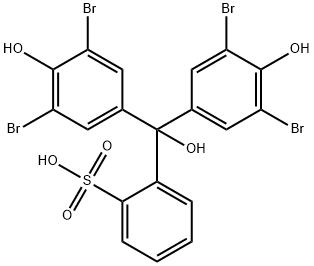 2-[bis(3,5-dibromo-4-hydroxyphenyl)hydroxymethyl]benzenesulphonic acid Struktur