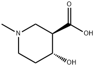 3-Piperidinecarboxylic acid, 4-hydroxy-1-methyl-, (3R,4R)- (9CI) Struktur