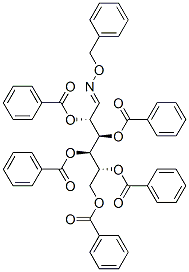 2-O,3-O,4-O,5-O,6-O-Pentabenzoyl-D-mannose O-benzyl oxime Struktur