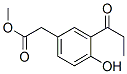 methyl 4-hydroxy-3-(1-oxopropyl)phenylacetate Struktur