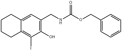 N-[(3-Hydroxy-4-iodo-5,6,7,8-tetrahydronaphthalen-2-yl)methyl]carbamic acid benzyl ester Struktur