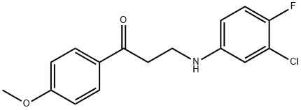 3-(3-chloro-4-fluoroanilino)-1-(4-methoxyphenyl)-1-propanone Struktur