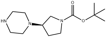 (R)-tert-butyl 3-(piperazin-1-yl) pyrrolidine-1-carboxylate Struktur