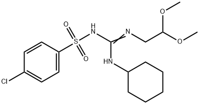 Benzenesulfonamide, 4-chloro-N-((cyclohexylamino)((2,2-dimethoxyethyl) amino)methylene)- Struktur