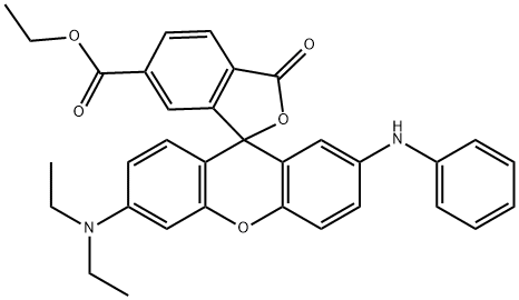 6'-(Diethylamino)-3-oxo-2'-(phenylamino)spiro[isobenzofuran-1(3H),9'-[9H]xanthene]-6-carboxylic acid ethyl ester Struktur