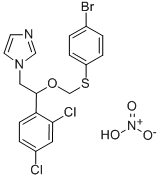 1-(2-(((4-Bromophenyl)thio)methoxy)-2-(2,4-dichlorophenyl)ethyl)-1H-im idazole nitrate Struktur