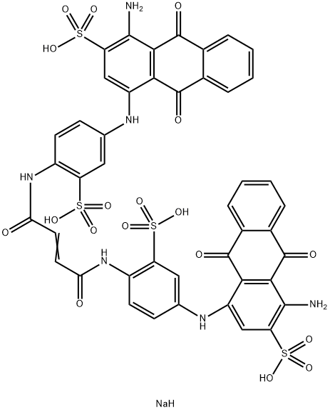 tetrasodium 4,4'-[(1,4-dioxo-2-butene-1,4-diyl)bis[imino(3-sulphonato-4,1-phenylene)imino]]bis[1-amino-9,10-dihydro-9,10-dioxoanthracene-2-sulphonate] Struktur