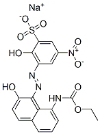 3-[[8-[(Ethoxycarbonyl)amino]-2-hydroxy-1-naphthalenyl]azo]-2-hydroxy-5-nitrobenzenesulfonic acid sodium salt Struktur