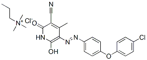 [5-[[4-(4-chlorophenoxy)phenyl]azo]-3-cyano-6-hydroxy-4-methyl-2-oxo-(2H)-pyridine-1-propyl](trimethyl)ammonium chloride Struktur