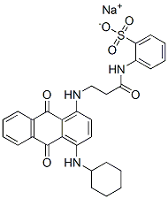 sodium [[3-[[4-(cyclohexylamino)-9,10-dihydro-9,10-dioxo-1-anthryl]amino]-1-oxopropyl]amino]benzenesulphonate Struktur