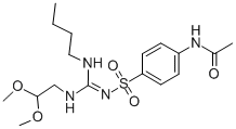 Acetamide, N-(4-((((butylamino)((2,2-dimethoxyethyl)amino)methylene)am ino)sulfonyl)phenyl)- Struktur