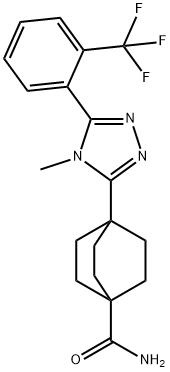 Bicyclo[2.2.2]octane-1-carboxaMide, 4-[4-Methyl-5-[2-(trifluoroMethyl)phenyl]-4H-1,2,4-triazol-3-yl]- Struktur