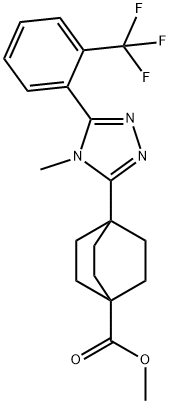 Bicyclo[2.2.2]octane-1-carboxylic acid, 4-[4-Methyl-5-[2-(trifluoroMethyl)phenyl]-4H-1,2,4-triazol-3-yl]-, Methyl ester Struktur