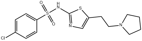 4-Chloro-N-(5-(2-(1-pyrrolidinyl)ethyl)-2-thiazolyl)benzenesulfonamide Struktur