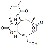 (Z)-2-メチル-2-ブテン酸[(3aR,4S,6R,10Z,11aR)-2,3,3a,4,5,6,7,11a-オクタヒドロ-10-ヒドロキシメチル-6-メチル-3-メチレン-2,7-ジオキソ-6,9-エポキシシクロデカ[b]フラン-4-イル] 化學(xué)構(gòu)造式