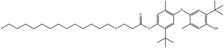 2-(1,1-dimethylethyl)-4-[[5-(1,1-dimethylethyl)-4-hydroxy-2-methylphenyl]thio]-5-methylphenyl 3-(tetradecylthio)propionate  Struktur