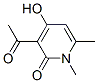 1,6-Dimethyl-3-acetyl-4-hydroxypyridine-2(1H)-one Struktur