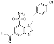 1H-Benzimidazole-5-carboxylic acid, 7-(aminosulfonyl)-1-(2-(4-chloroph enyl)ethyl)- Struktur