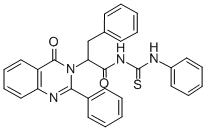 1-(alpha-(4-Oxo-2-phenyl-3,4-dihydro-3-quinazolinyl)hydrocinnamoyl)-3- phenyl-2-thiourea Struktur