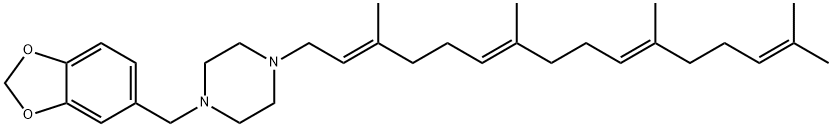 1-(3,4-Methylenedioxybenzyl)-4-[(2E,6E,10E)-3,7,11,15-tetramethyl-2,6,10,14-hexadecatetrenyl]piperazine Struktur