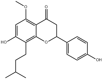 2,3-Dihydro-7-hydroxy-2-(4-hydroxyphenyl)-5-methoxy-8-(3-methylbutyl)-4H-1-benzopyran-4-one Struktur