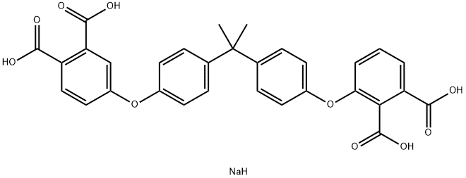 3-[4-[1-[4-(3,4-Dicarboxyphenoxy)phenyl]-1-methylethyl]phenoxy]-1,2-benzenedicarboxylic acid tetrasodium salt Struktur