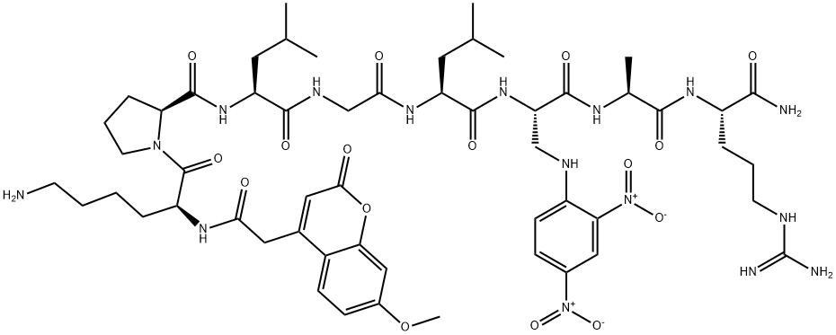 MCA-LYS-PRO-LEU-GLY-LEU-DAP(DNP)-ALA-ARG-NH2 Struktur