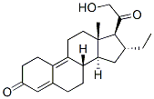 16alpha-ethyl-21-hydroxy-19-norpregna-4,9-diene-3,20-dione Struktur