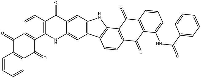 N-(9,10,15,18,20,21-hexahydro-5,10,15,18,21-pentaoxo-5H-naphtho[2,3-h]naphth[2',3':6,7]indolo[2,3-b]acridin-4-yl)benzamide  Struktur