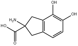 1H-Indene-2-carboxylic acid, 2-amino-2,3-dihydro-4,5-dihydroxy- (9CI) Struktur