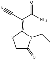 Acetamide, 2-cyano-2-(3-ethyl-4-oxo-2-thiazolidinylidene)- (9CI) Struktur