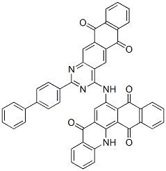 6-[(2-[1,1'-biphenyl]-4-yl-6,11-dihydro-6,11-dioxonaphtho[2,3-g]quinazolin-4-yl)amino]naphth[2,3-c]acridine-5,8,14(13H)-trione Struktur