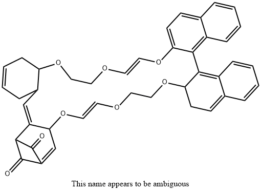 Anthrachinono[1,9a,9,8a,8-stuv]-dinaphtho[2,1-h:1μ,2μ-j]-1,4,7,12,15,18-hexaoxacyclotricosene,  2,5,8,10,13,16-Hexaoxa-1(1,8)-anthraquinona-9(2,2μ)-1,1μ-binaphthalinacyclohexadecaphane Struktur