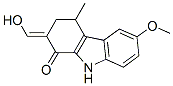 2,3,4,9-tetrahydro-2-(hydroxymethylene)-6-methoxy-4-methyl-1H-carbazol-1-one Struktur