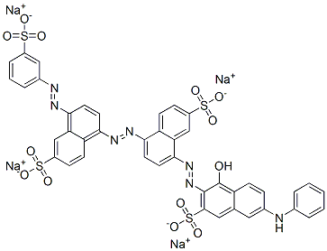 8-[[1-hydroxy-6-(phenylamino)-3-sulpho-2-naphthyl]azo]-5-[[6-sulpho-4-[(3-sulphophenyl)azo]-1-naphthyl]azo]naphthalene-2-sulphonic acid, sodium salt Struktur