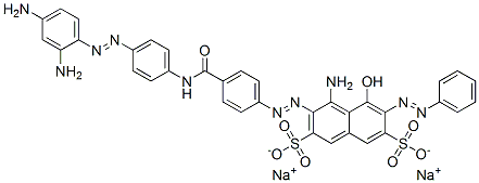 4-amino-3-[[4-[[[4-[(2,4-diaminophenyl)azo]phenyl]amino]carbonyl]phenyl]azo]-5-hydroxy-6-(phenylazo)naphthalene-2,7-disulphonic acid, sodium salt Struktur