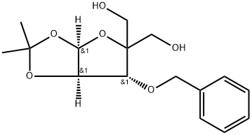 4-(Hydroxymethyl)-1,2-O-isopropylidene-3-O-benzyl-beta-L-threo-pentofuranose Struktur