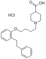 1-(4-(2-(2-Phenylethyl)phenoxy)butyl)-4-piperidinecarboxylic acid hydr ochloride Struktur