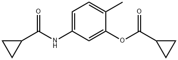 Cyclopropanecarboxylic acid, 5-[(cyclopropylcarbonyl)amino]-2-methylphenyl Struktur