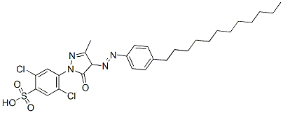 2,5-dichloro-4-[4-[(4-dodecylphenyl)azo]-4,5-dihydro-3-methyl-5-oxo-1H-pyrazol-1-yl]benzenesulphonic acid Struktur