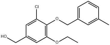 3-CHLORO-5-ETHOXY-4-[(3-METHYLPHENYL)METHOXY]-BENZENEMETHANOL Struktur