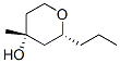 2H-Pyran-4-ol, tetrahydro-4-methyl-2-propyl-, (2R,4R)- (9CI) Struktur