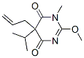 2-Methoxy-1-methyl-5-isopropyl-5-(2-propenyl)-4,6(1H,5H)-pyrimidinedione Struktur