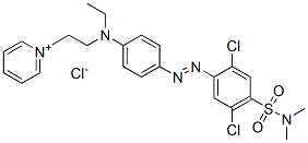 1-[2-[[4-[[2,5-dichloro-4-[(dimethylamino)sulphonyl]phenyl]azo]phenyl]ethylamino]ethyl]pyridinium chloride Struktur