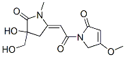 1,5-Dihydro-1-[[(E)-4-hydroxy-4-hydroxymethyl-1-methyl-5-oxopyrrolidin-2-ylidene]acetyl]-4-methoxy-2H-pyrrol-2-one Struktur