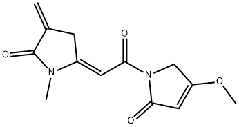 1,5-Dihydro-4-methoxy-1-[[(E)-1-methyl-4-methylene-5-oxopyrrolidin-2-ylidene]acetyl]-2H-pyrrol-2-one Struktur