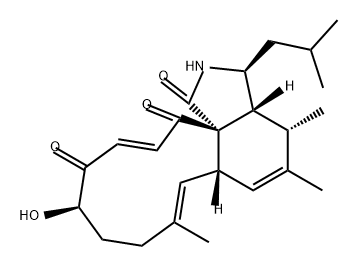 1H-Cycloundec(d)isoindole-1,12,15-trione, 2,3,3a,4,6a,9,10,11-octahydr o-11-hydroxy-4,5,8-trimethyl-3-(2-methylpropyl)-, (3S,3aR,4S,6aS,7E,11 S,13E,15aS)- Struktur