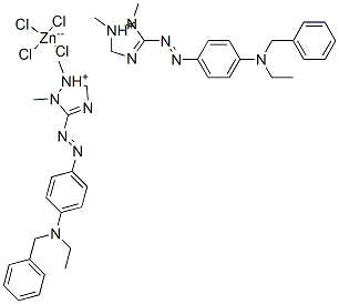 bis[3-[[4-[benzylethylamino]phenyl]azo]-1,2-dimethyl-1H-1,2,4-triazolium] tetrachlorozincate(2-) Struktur